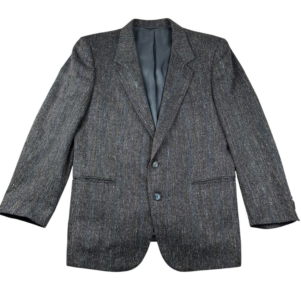 Jean Paul Germain Vintage Wool Herringbone Tweed Blazer Jacket 44R